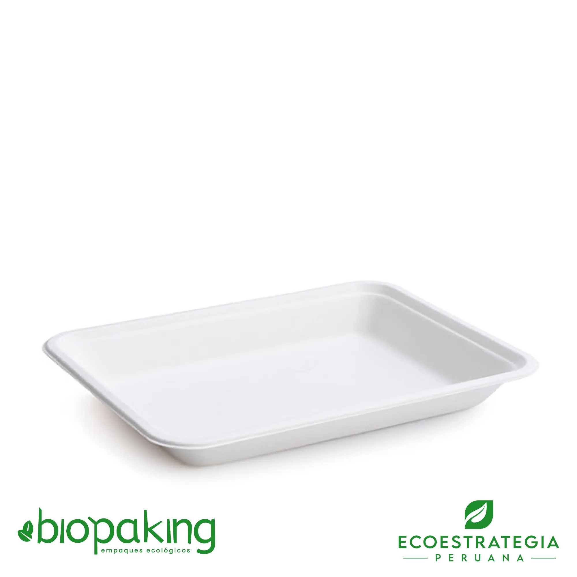 Esta bandeja biodegradable PB2 es a base de caña de azúcar. Envases descartables con gramaje ideal, cotiza tus bandejas, empaques, platos y  tapers ecológicos