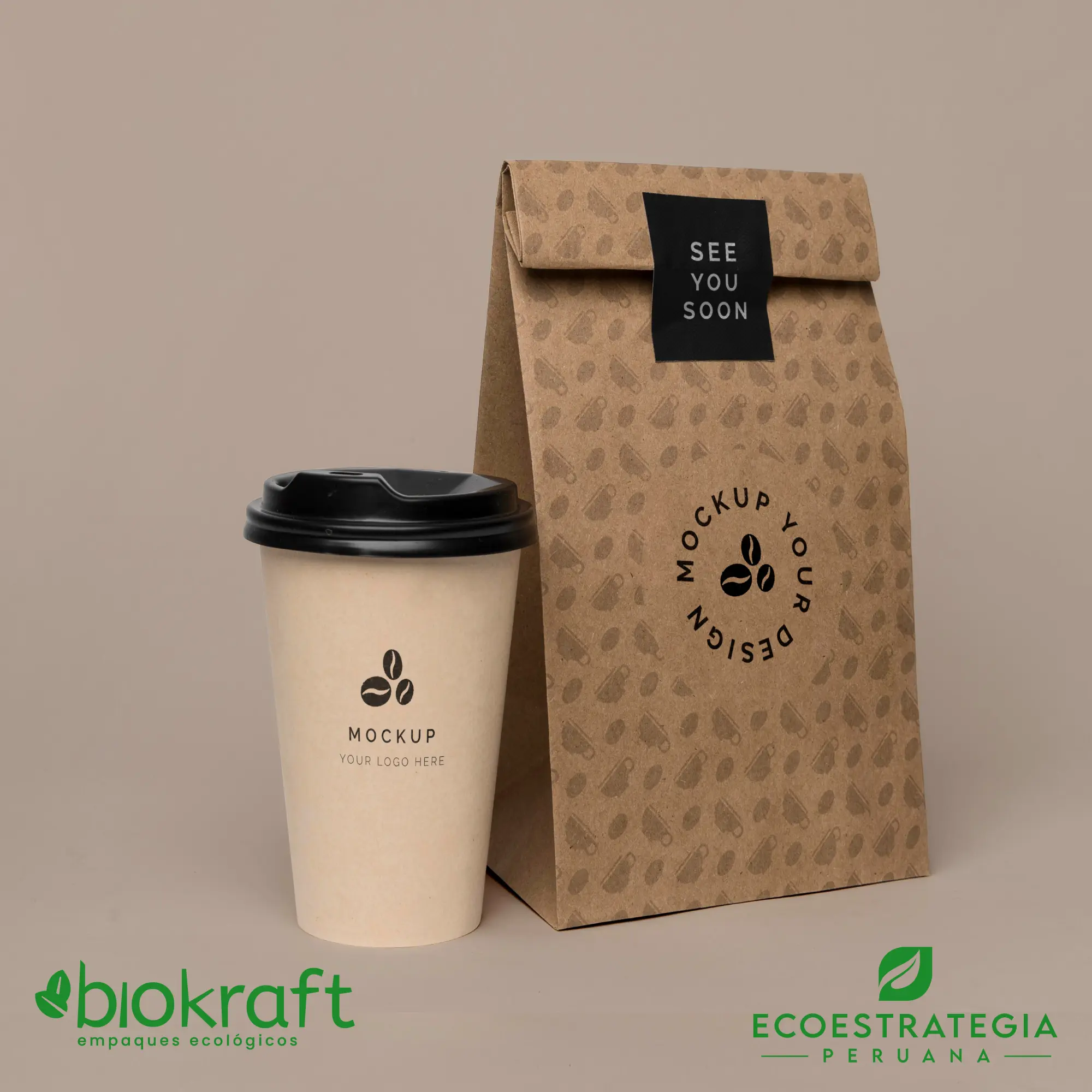 Esta bolsa de papel Kraft tiene un grosor de 60 gr y un peso de 23gr. Bolsas biodegradables y ecológicas reutilizables y personalizadas. Ideal para delivery