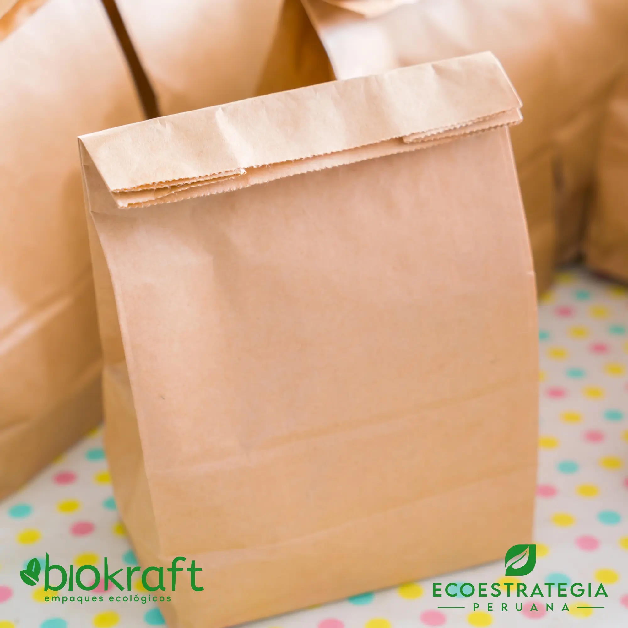 Bolsa biodegradable de papel kraft número 40 Esta bolsa de papel Kraft tiene un grosor de 80 gr y un peso de 48gr. Bolsas biodegradables y ecológicas reutilizables y personalizadas. Ideal para delivery