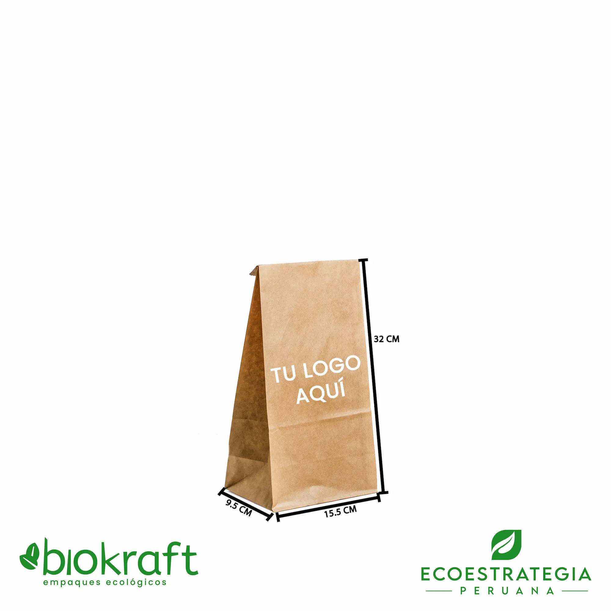 Esta bolsa de papel Kraft tiene un grosor de 60 gr y un peso de 13gr. Bolsas biodegradables y ecológicas reutilizables y personalizadas. Ideal para delivery