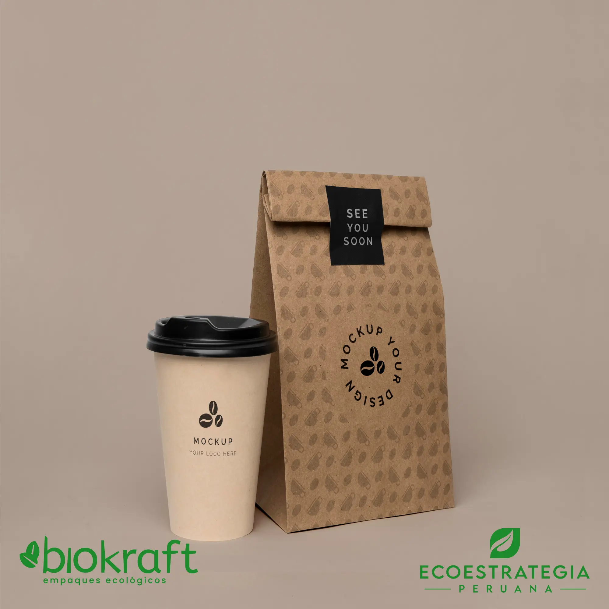 Esta bolsa de papel Kraft tiene un grosor de 60 gr y un peso de 13gr. Bolsas biodegradables y ecológicas reutilizables y personalizadas. Ideal para delivery