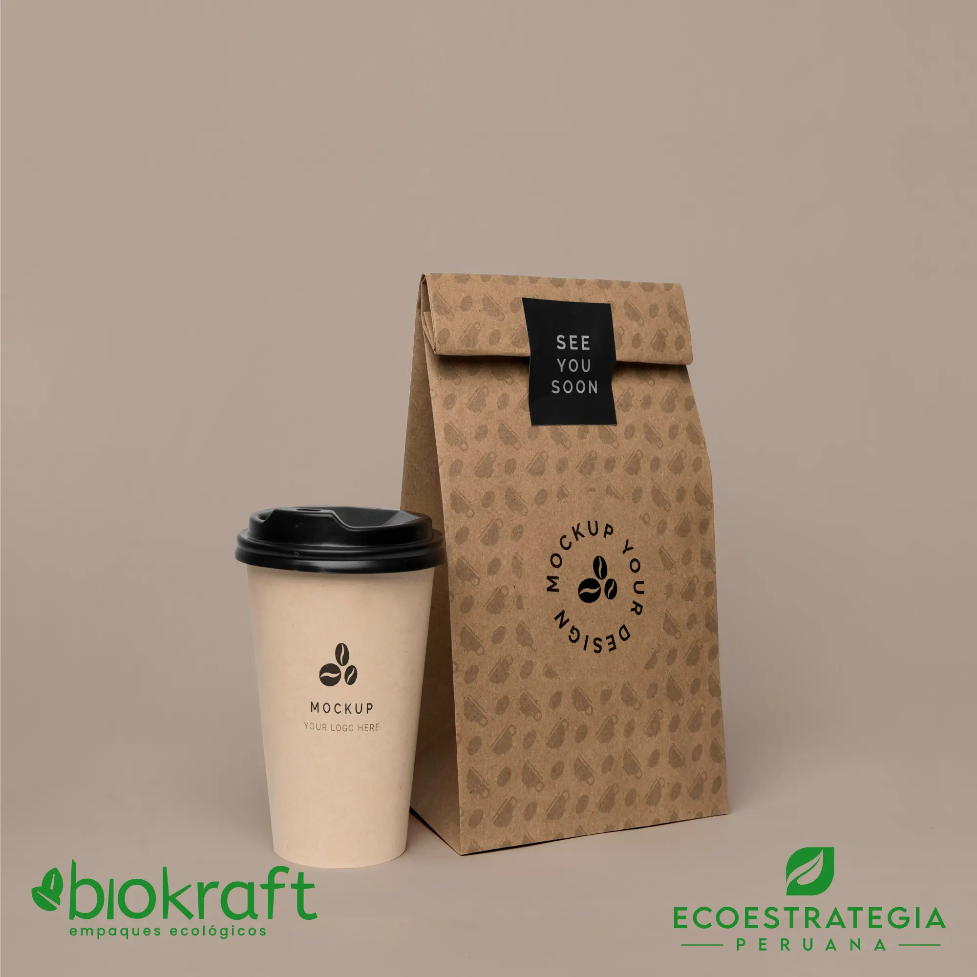 Bolsa biodegradable de papel kraft número 8 Esta bolsa de papel Kraft tiene un grosor de 60 gr y un peso de 13gr. Bolsas biodegradables y ecológicas reutilizables y personalizadas. Ideal para delivery