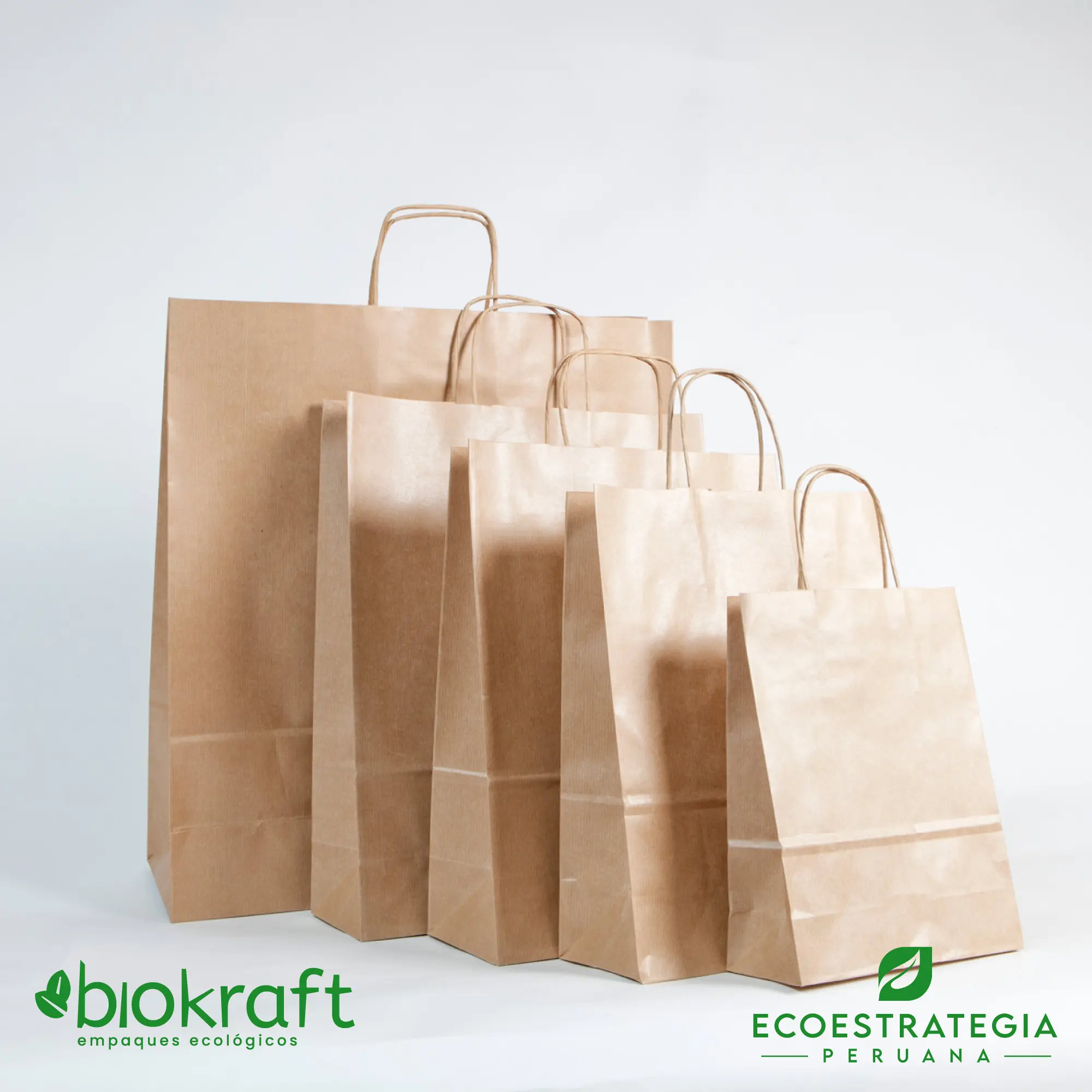 Esta bolsa de papel Kraft tiene un grosor de 125gr y un peso de 80gr. Bolsas biodegradables y ecológicas reutilizables y personalizadas. Ideal para delivery