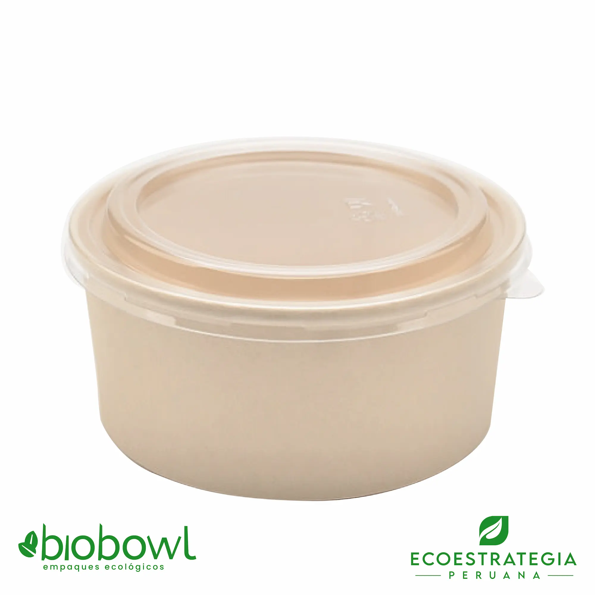 Esta bowl biodegradable de 1000 ml es a base de fibra de bambu. Envases descartables con gramaje ideal, cotiza tus empaques, platos y tapers para ensaladas