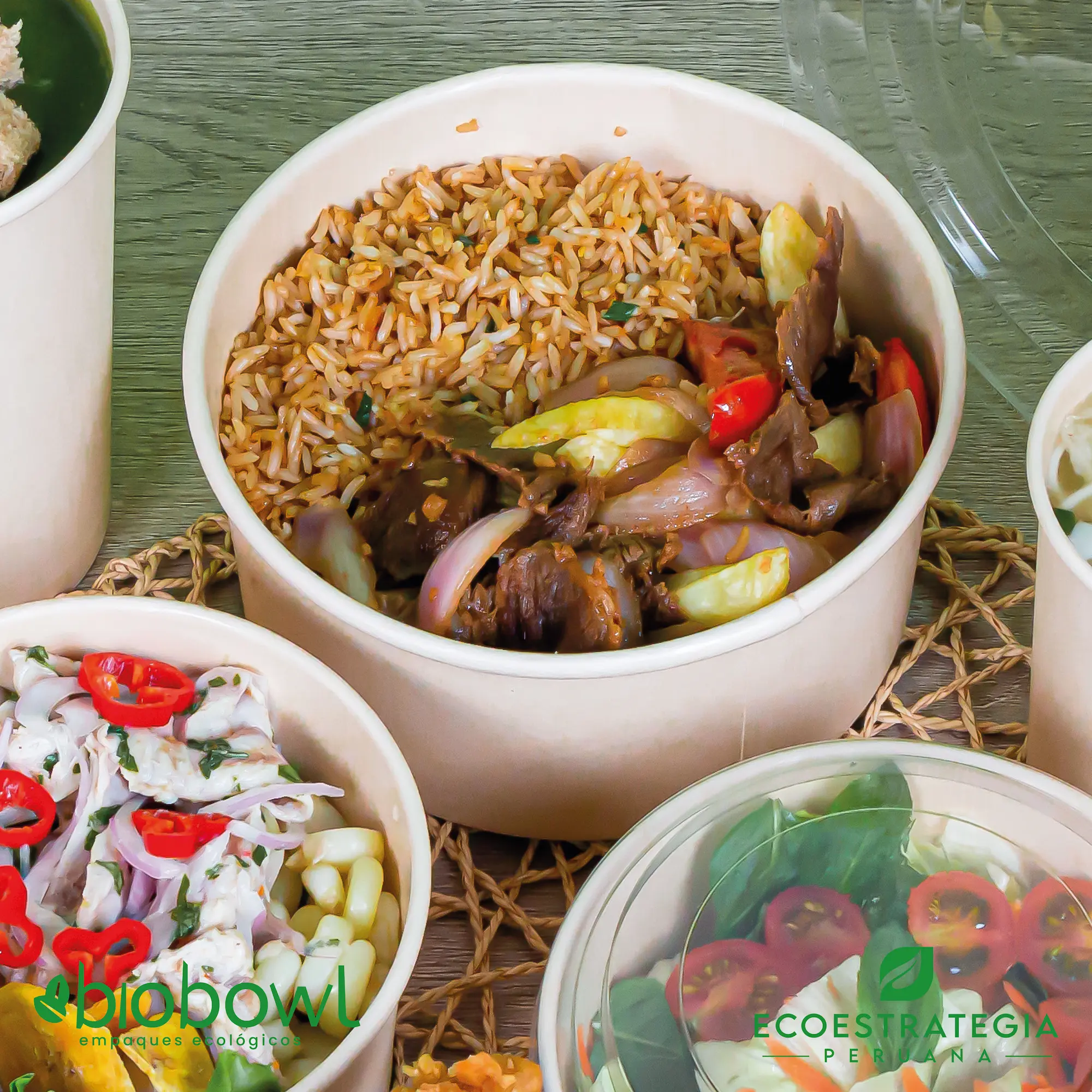 Bowls de bambú salad biodegradable de 1000ml Esta bowl biodegradable de 1000 ml es a base de fibra de bambu. Envases descartables con gramaje ideal, cotiza tus empaques, platos y tapers para alimentos