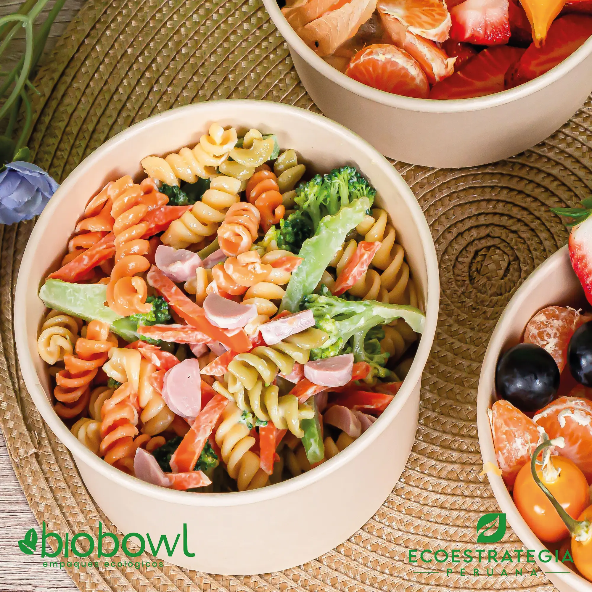 Bowls de bambú salad biodegradable de 1000ml Esta bowl biodegradable de 1000 ml es a base de fibra de bambu. Envases descartables con gramaje ideal, cotiza tus empaques, platos y tapers para alimentos