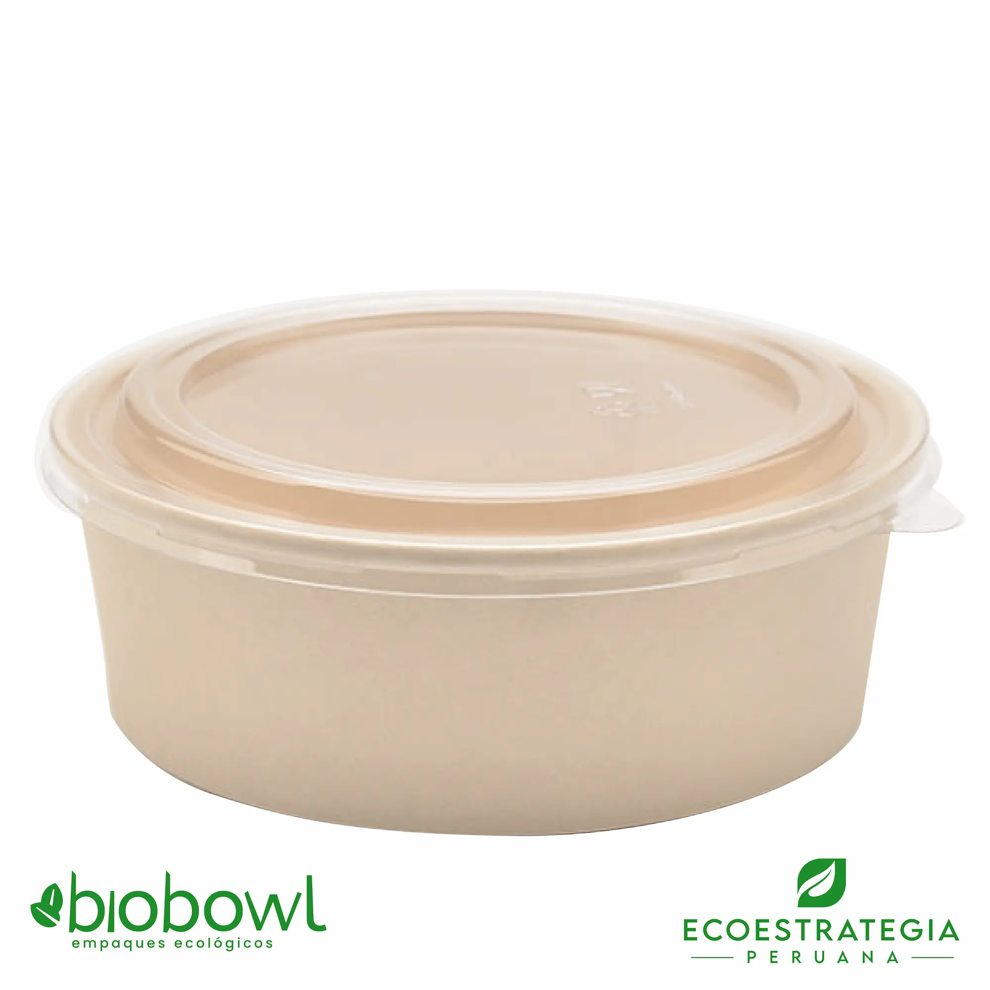 Este envase biodegradable es un bowl 1300ml hecho de bambú. Envases descartables con gramaje ideal, cotiza tus vasos para helados, táper para sopa, bowls salad