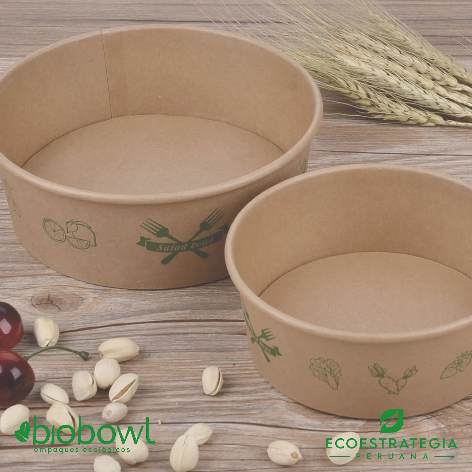 Esta bowl biodegradable de 1300 ml es a base de fibra de bambu. Envases descartables con gramaje ideal, cotiza tus empaques, platos y tapers para ensaladas