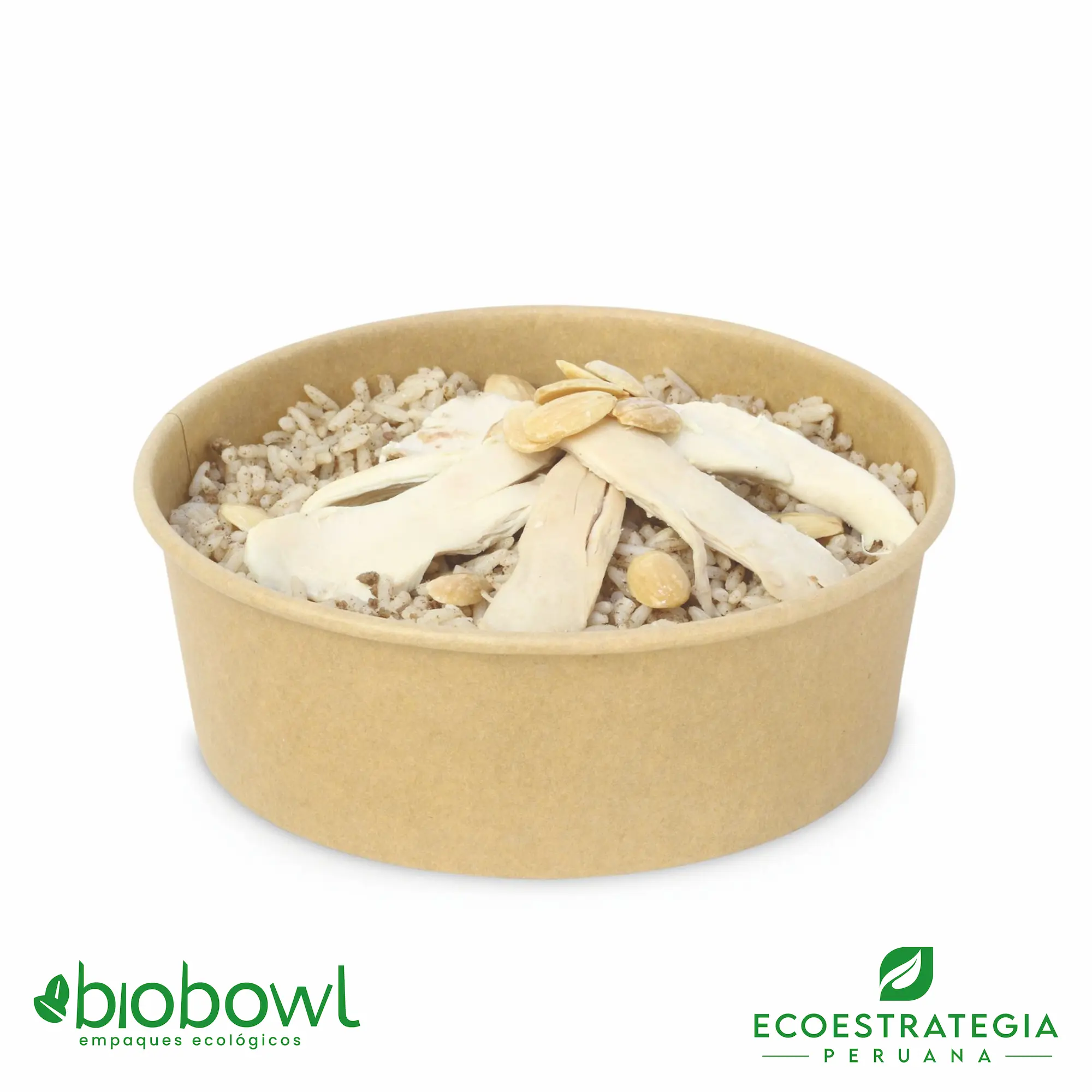 Esta bowl biodegradable de 500 ml es a base de fibra de bambu. Envases descartables con gramaje ideal, cotiza tus empaques, platos y tapers para comidas