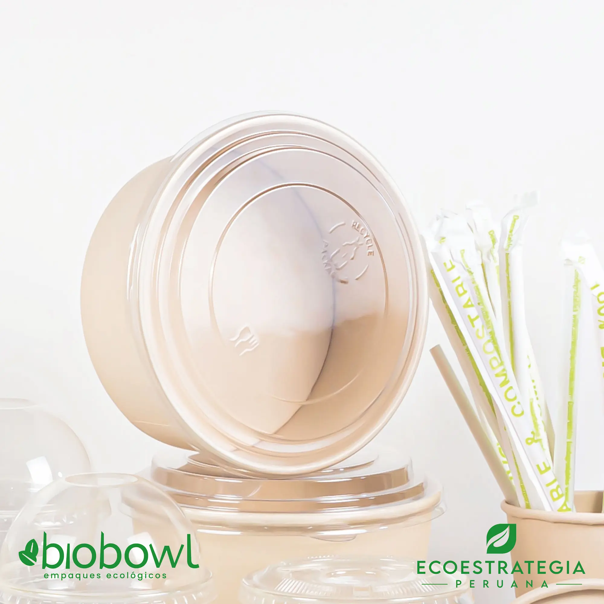 Esta bowl biodegradable de 600 ml es a base de fibra de bambu. Envases descartables con gramaje ideal, cotiza tus empaques, platos y tapers para ensaladas
