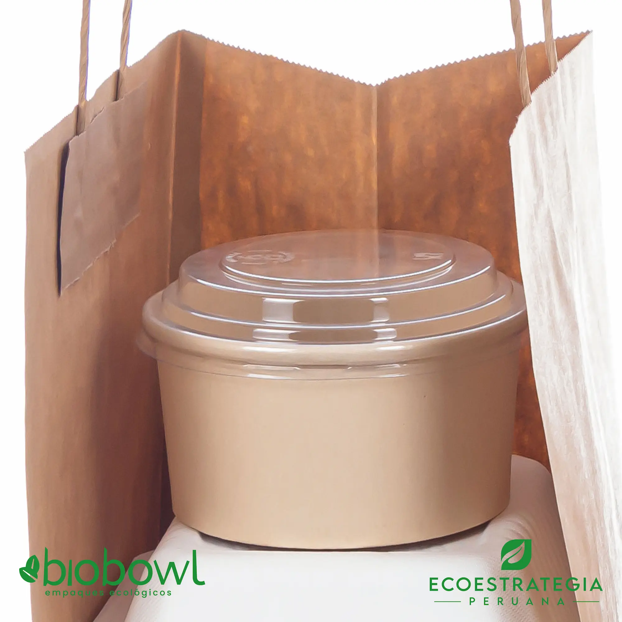 Esta bowl biodegradable de 600 ml es a base de fibra de bambu. Envases descartables con gramaje ideal, cotiza tus empaques, platos y tapers para ensaladas