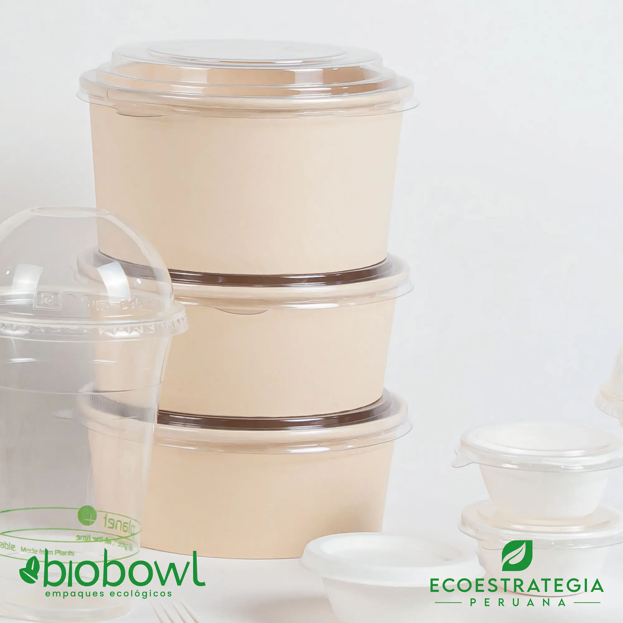 Este bowl biodegradable de 750 ml es a base de fibra de bambu. Envases descartables con gramaje ideal, cotiza tus empaques, platos y tapers para ensalada