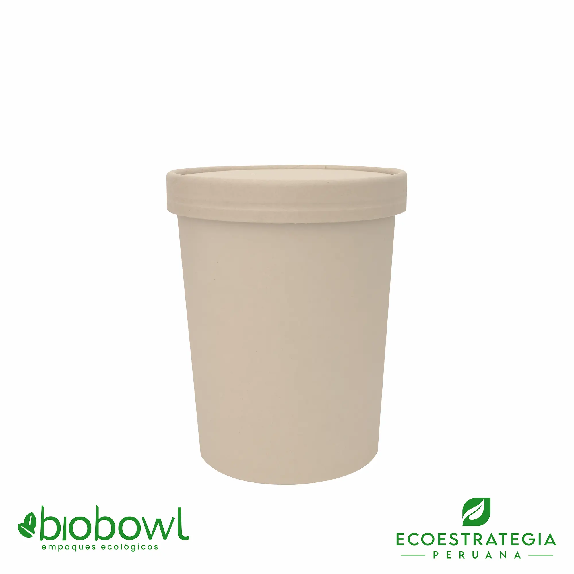 Este bowl sopero biodegradable de 16 oz es a base de fibra de bambu. Envases descartables con gramaje ideal, cotiza tus empaques, platos y tapers para helados