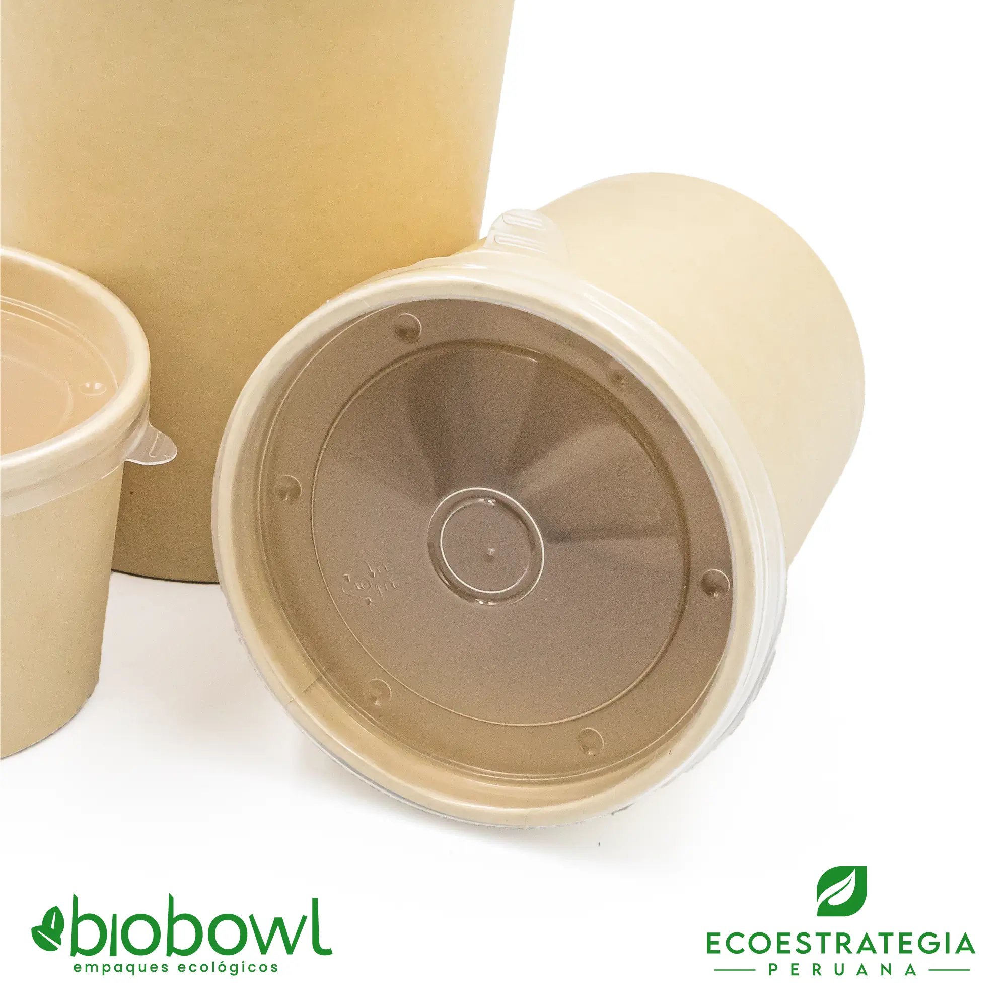Este bowl sopero biodegradable de 16 oz es a base de fibra de bambu. Envases descartables con gramaje ideal, cotiza tus empaques, platos y tapers para helados