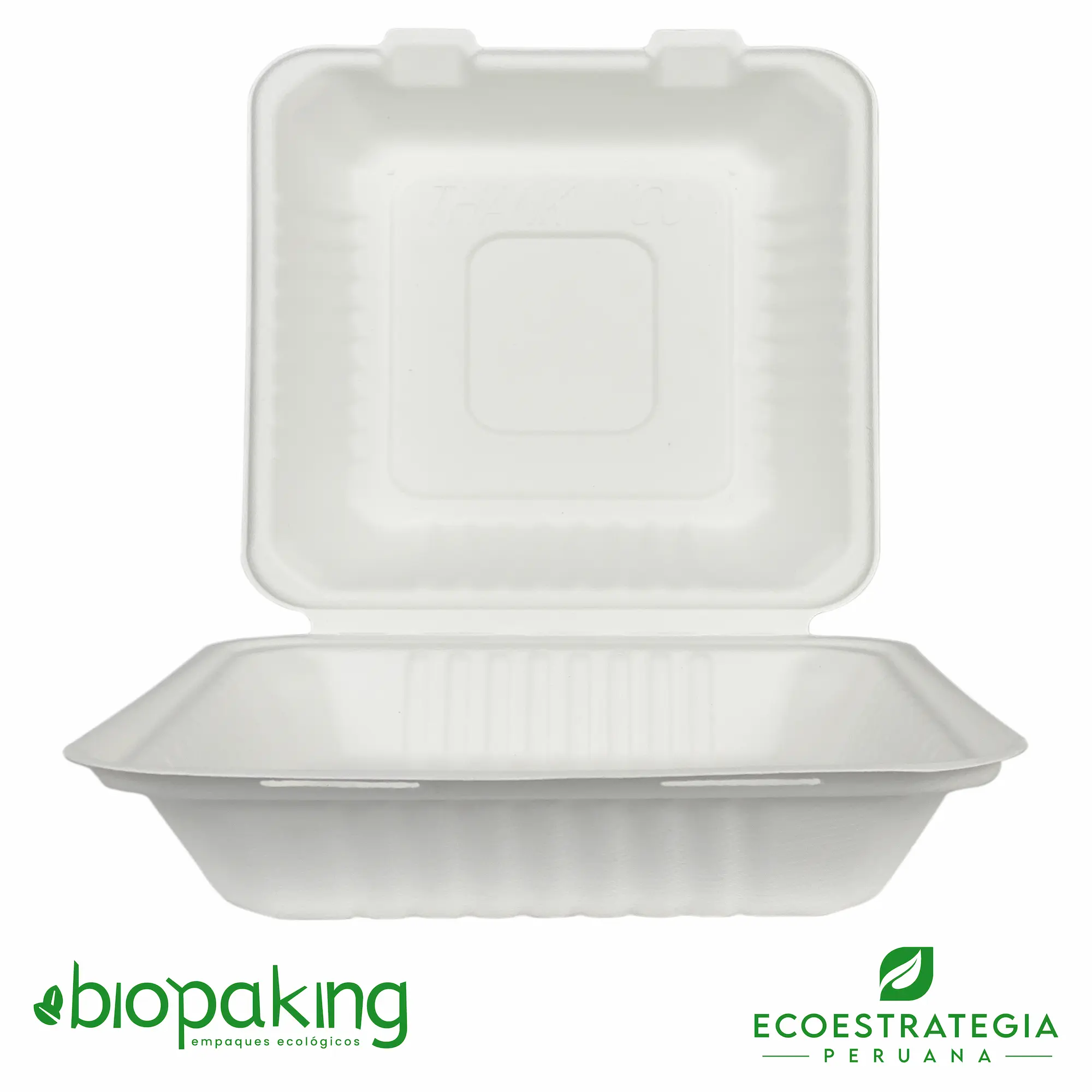 Este envase biodegradable CT1 tiene una capacidad de 1500ml. Taper biodegradable a base del bagazo de fibra de caña de azúcar, empaques de gramaje ideal para comidas frías y calientes