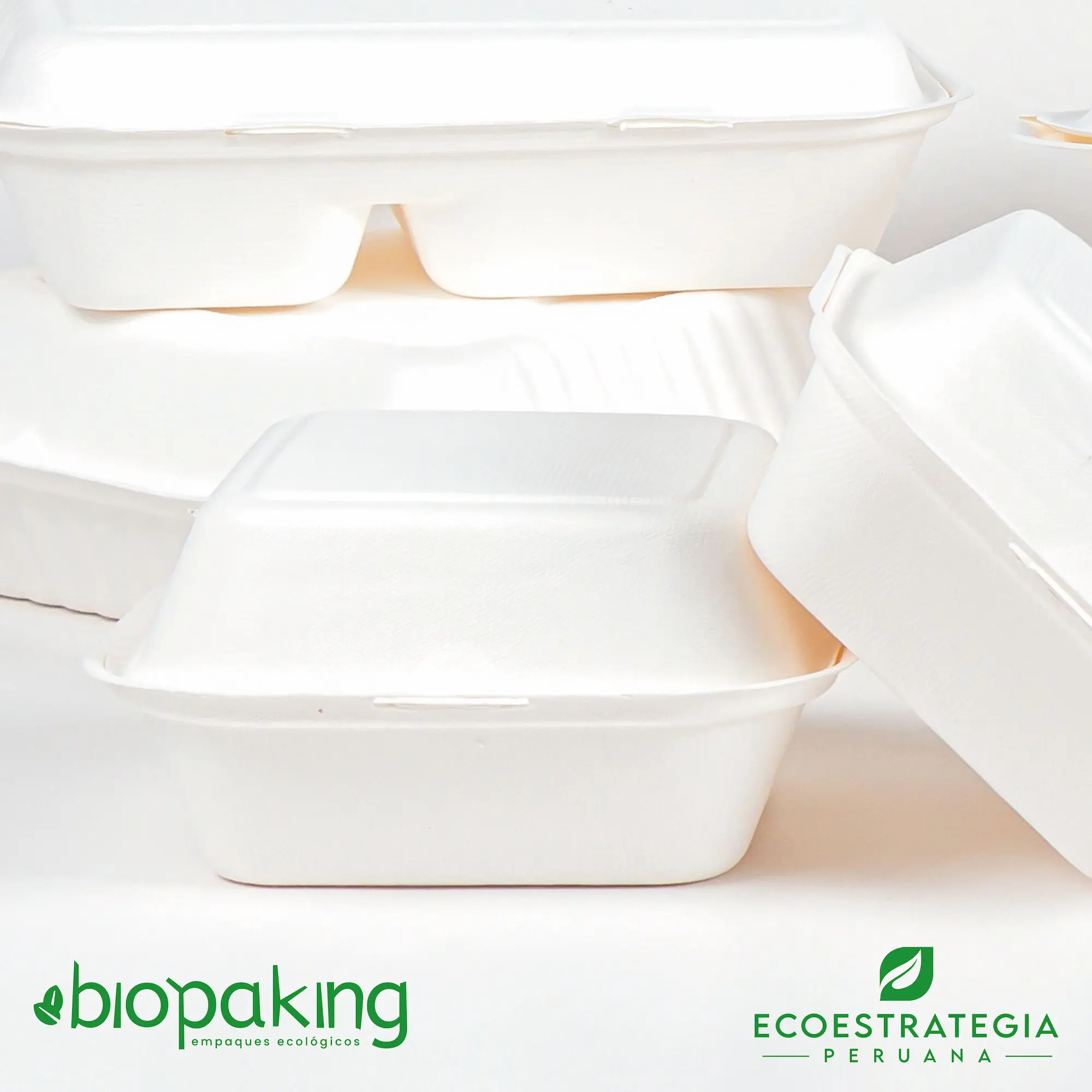 Este envase biodegradable CT4 tiene una capacidad de 500ml. Taper biodegradable a base del bagazo de fibra de caña de azúcar, empaques de gramaje ideal para comidas frías y calientes