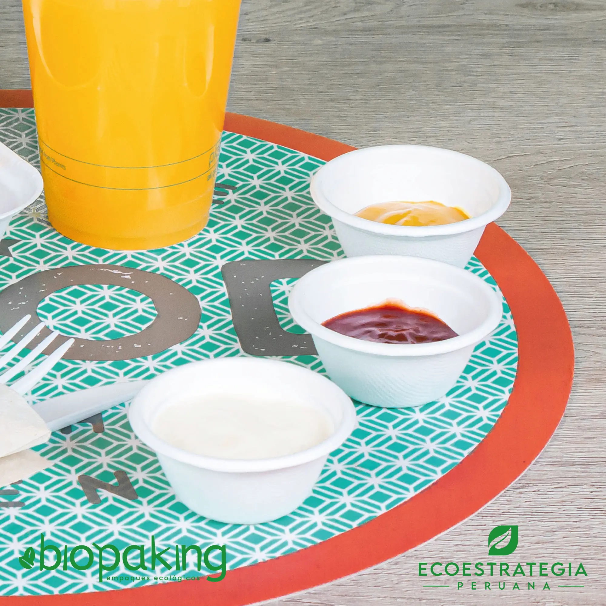 Salsero biodegradable de caña de azúcar 2 oz Este salsero de 2 oz es un producto de materiales biodegradables, hecho a base de fibra de caña de azúcar. Cotiza envases, empaques y pirotines para comidas
