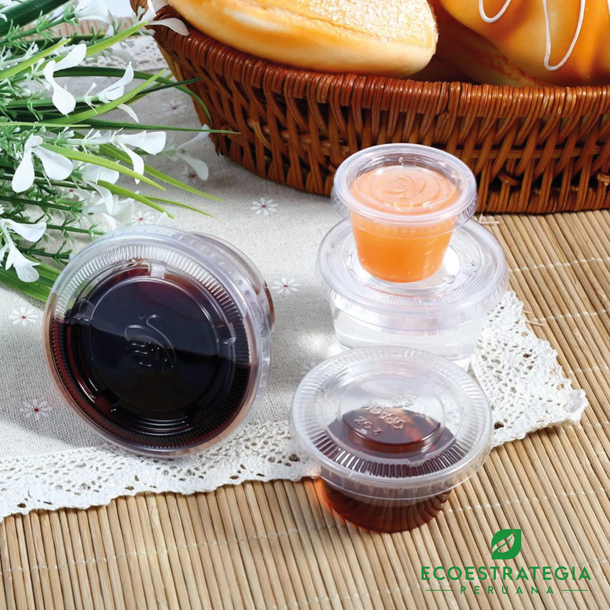 Salsero descartable pet 2 oz con tapa hermetica Este salsero de 2 oz es un producto de materiales descartables, hecho a base de pet virgen. Cotiza envases, empaques y pirotines biodegradables para comidas