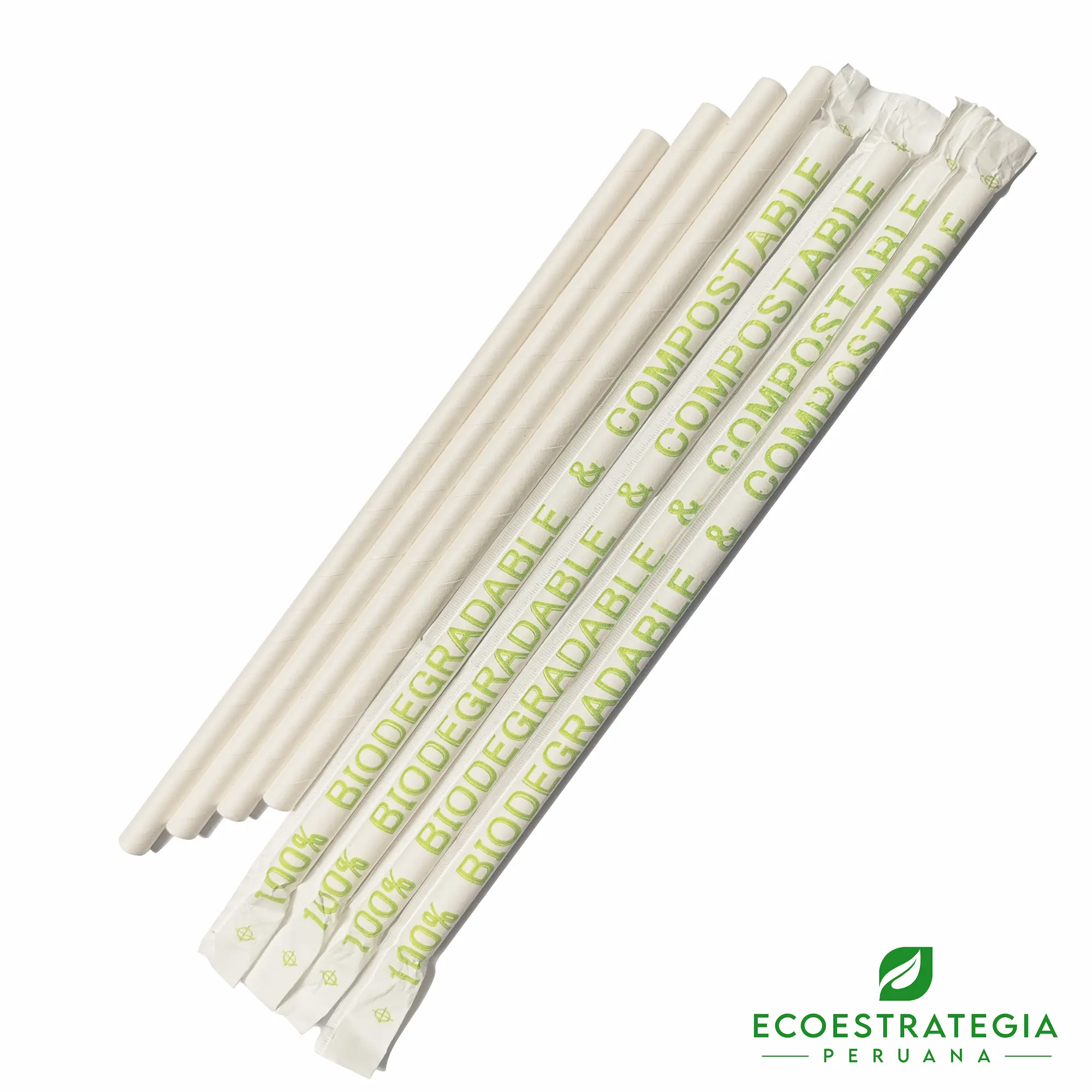 Sorbete de papel biodegradable 8 mm Este sorbete de 8 mm es un producto de materiales ecológicos, hecho a base de papel biodegradable. Cotiza sorbetes, cañitas y popotes para bebidas