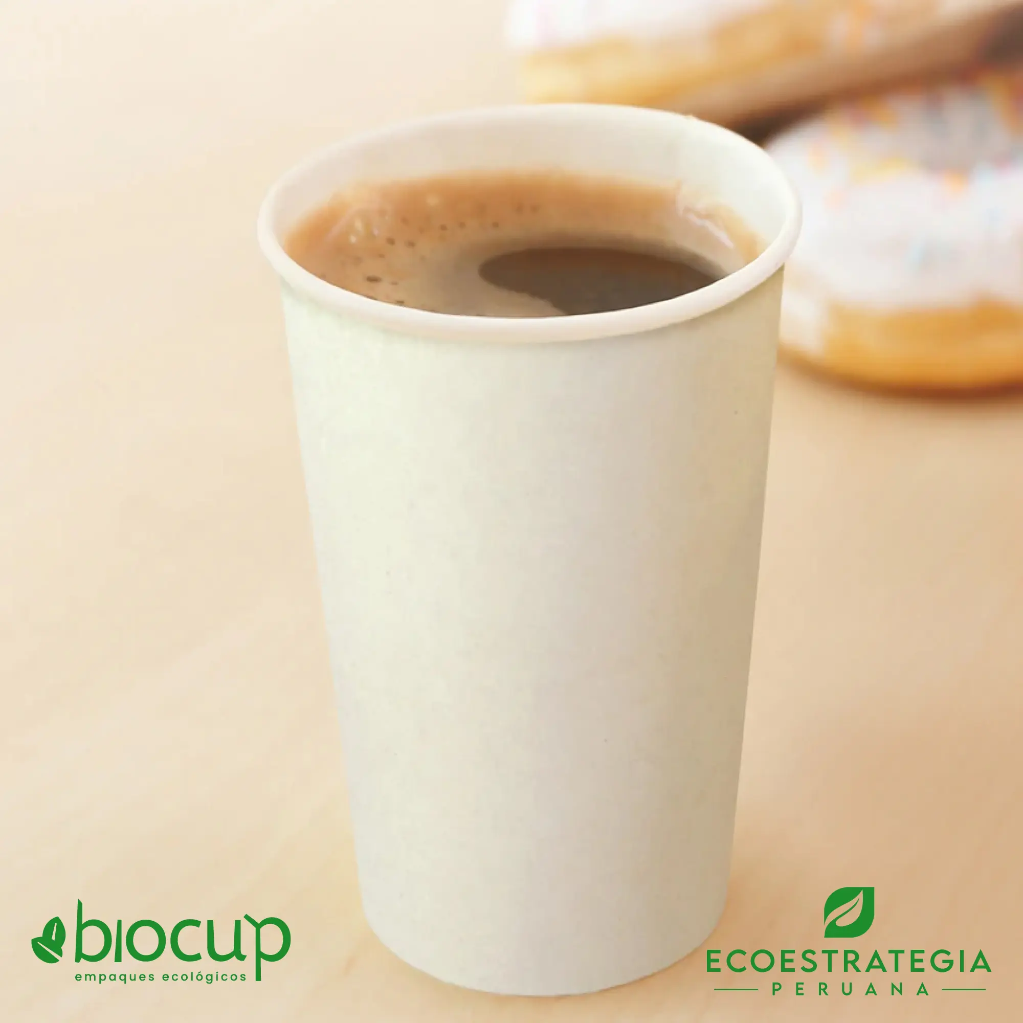 Este vaso de 16 oz es un producto de materiales biodegradables y compostables, hecho a base de fibra de bambú. Cotiza tus vasos para bebidas frías o calientes